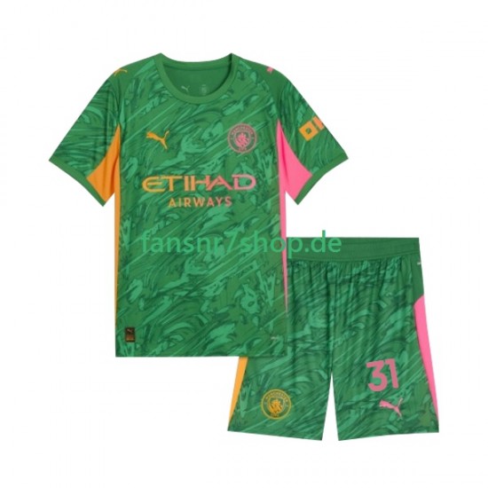 Manchester City fußball trikot Ederson Moraes 31 Torhüter Kinder Heim 2025-2026 Kurzarm