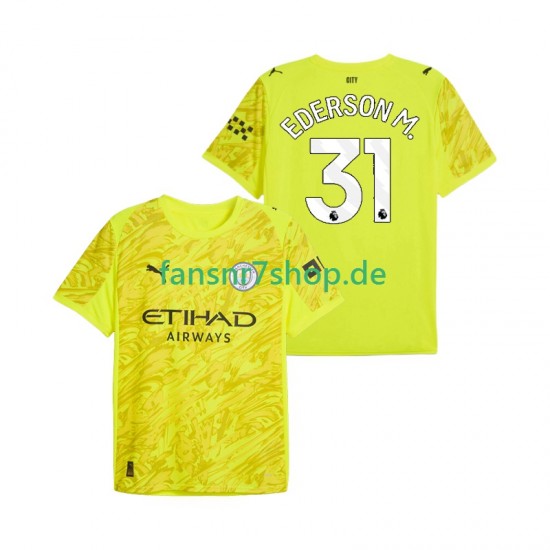 Manchester City fußball trikot Ederson Moraes 31 Torhüter Herren Ausweich 2025-2026 Kurzarm