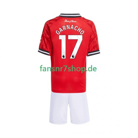 Manchester United fußball trikot Alejandro Garnacho 17 Kinder Heim 2025-2026 Kurzarm