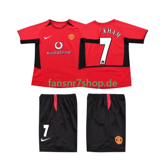 Manchester United fußball trikot BECKHAM 7 2002 Kinder Heim Retro 2004 Kurzarm