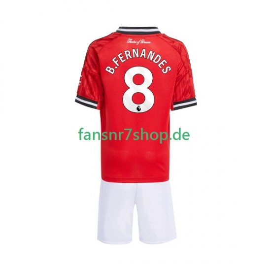 Manchester United fußball trikot Bruno Fernandes 8 Kinder Heim 2025-2026 Kurzarm