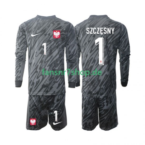 Polen fußball trikot Szczesny 1 Torhüter Kinder Auswärts 2024 Langarm