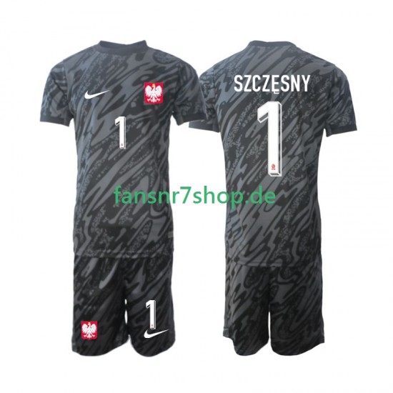 Polen fußball trikot Szczesny 1 Torhüter Kinder Auswärts 2024 Kurzarm