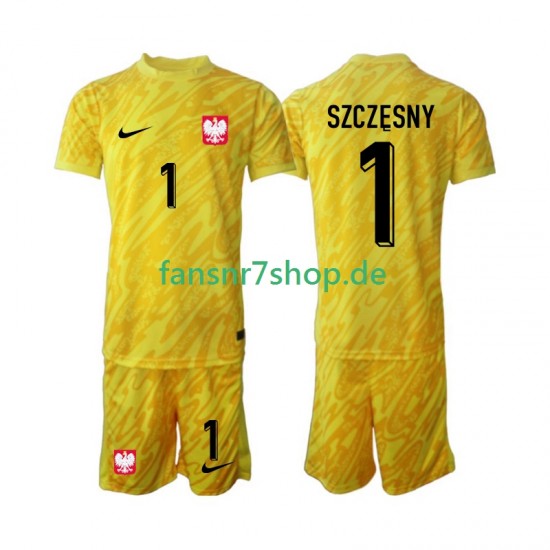 Polen fußball trikot Szczesny 1 Torhüter Kinder Heim 2024 Kurzarm