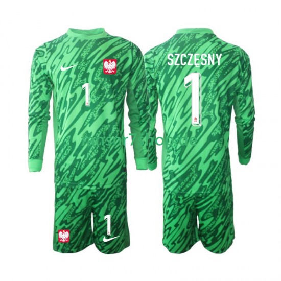 Polen fußball trikot Szczesny 1 Torhüter Kinder Ausweich 2024 Langarm