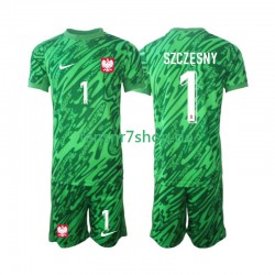 Polen fußball trikot Szczesny 1 Torhüter Kinder Ausweich 2024 Kurzarm