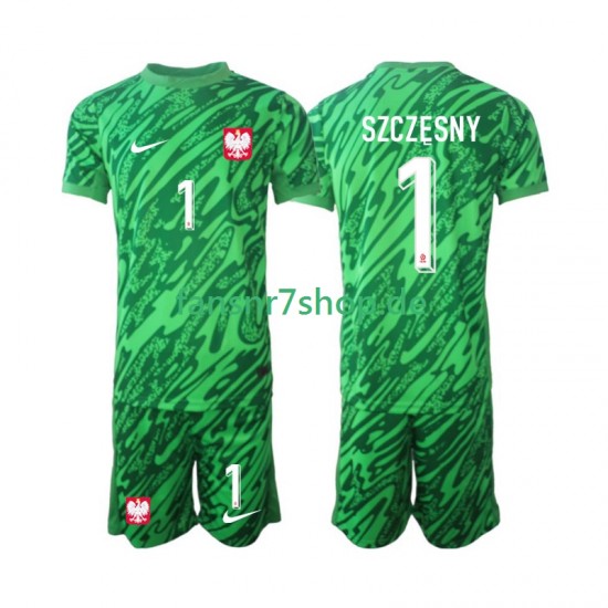 Polen fußball trikot Szczesny 1 Torhüter Kinder Ausweich 2024 Kurzarm