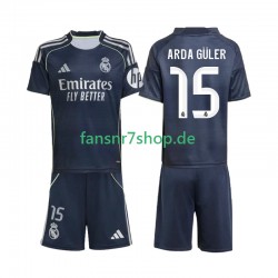 Real Madrid fußball trikot Arda Guler 15 Kinder Auswärts 2025-2026 Kurzarm