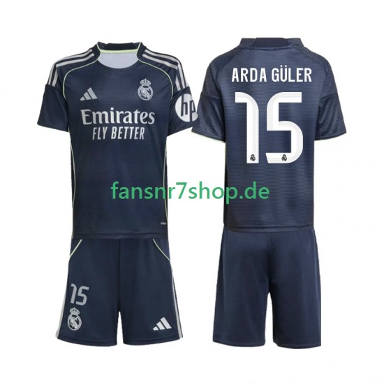 Real Madrid fußball trikot Arda Guler 15 Kinder Auswärts 2025-2026 Kurzarm