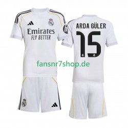 Real Madrid fußball trikot Arda Guler 15 Kinder Heim 2025-2026 Kurzarm