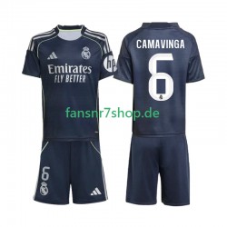 Real Madrid fußball trikot Camavinga 6 Kinder Auswärts 2025-2026 Kurzarm
