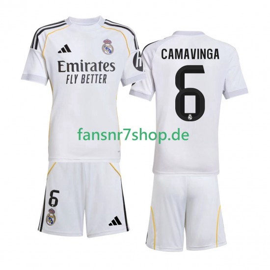 Real Madrid fußball trikot Camavinga 6 Kinder Heim 2025-2026 Kurzarm