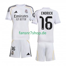 Real Madrid fußball trikot Endrick 16 Kinder Heim 2025-2026 Kurzarm
