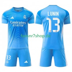 Real Madrid fußball trikot Andriy Lunin 13 Torhüter Kinder Heim 2025-2026 Kurzarm