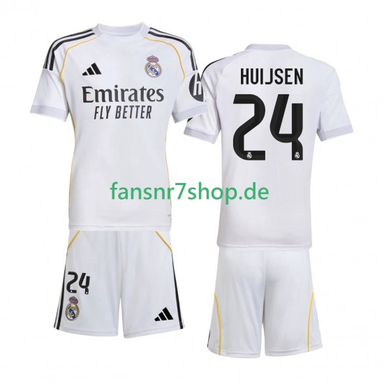Real Madrid fußball trikot Huijsen 24 Kinder Heim 2025-2026 Kurzarm