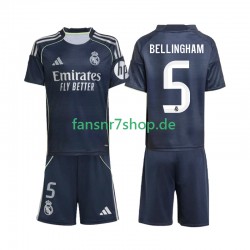 Real Madrid fußball trikot Jude Bellingham 5 Kinder Auswärts 2025-2026 Kurzarm