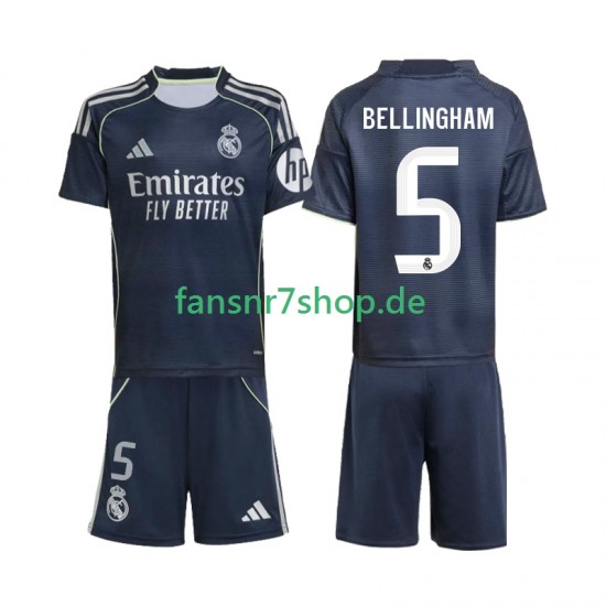 Real Madrid fußball trikot Jude Bellingham 5 Kinder Auswärts 2025-2026 Kurzarm