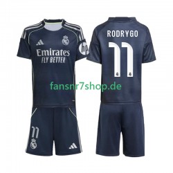 Real Madrid fußball trikot Rodrygo 11 Kinder Auswärts 2025-2026 Kurzarm