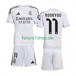 Real Madrid fußball trikot Rodrygo 11 Kinder Heim 2025-2026 Kurzarm