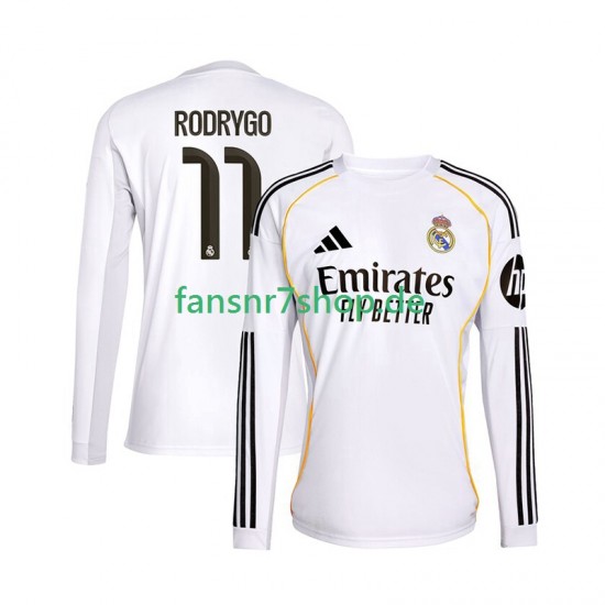 Real Madrid fußball trikot Rodrygo 11 Herren Heim 2025-2026 Langarm