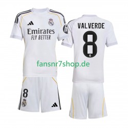 Real Madrid fußball trikot Valverde 8 Kinder Heim 2025-2026 Kurzarm