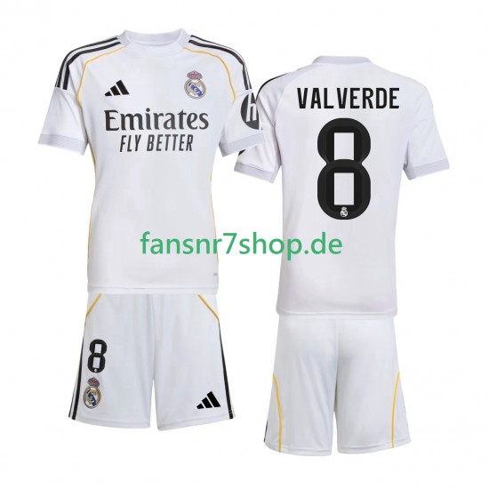 Real Madrid fußball trikot Valverde 8 Kinder Heim 2025-2026 Kurzarm