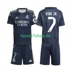 Real Madrid fußball trikot Vinicius Junior 7 Kinder Auswärts 2025-2026 Kurzarm
