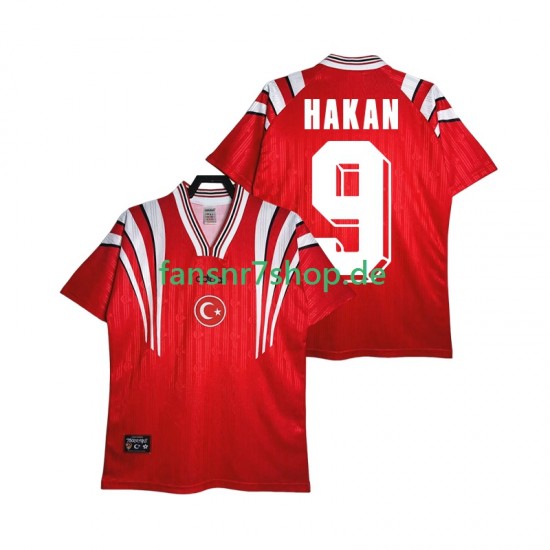 Türkei fußball trikot HAKAN 9 1996 Herren Heim Retro Kurzarm