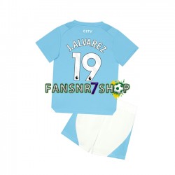 Manchester City fußball trikot J. ALVAREZ 19 Kinder Heim 2023-2024 Kurzarm