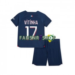 Paris Saint-Germain fußball trikot Vitinha 17 Kinder Heim 2023-2024 Kurzarm