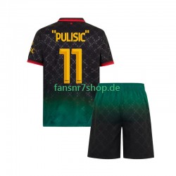 AC Mailand fußball trikot Christian Pulisic 11 Kinder Viertes 2024-2025 Kurzarm