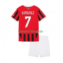 AC Mailand fußball trikot Santiago Gimenez 7 Kinder Heim 2024-2025 Kurzarm