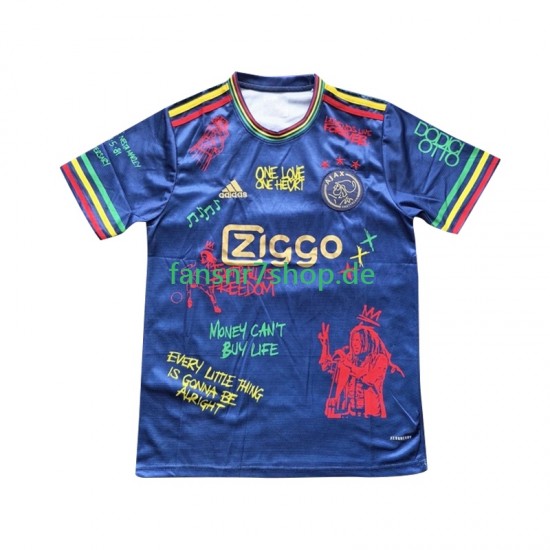 Ajax Amsterdam fußball trikot Bob Marley Special Herren Heim Blau 2025 Kurzarm