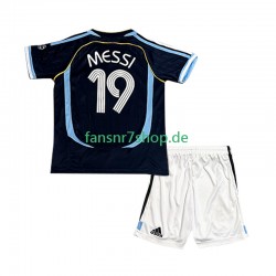Argentinien Retro fußball trikot Lionel Messi 19 Kinder Auswärts 2006 Kurzarm