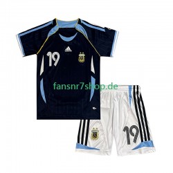 Argentinien Retro fußball trikot Lionel Messi 19 Kinder Auswärts 2006 Kurzarm