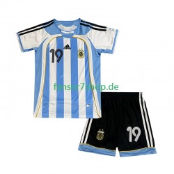 Argentinien Retro fußball trikot Lionel Messi 19 Kinder Heim 2006 Kurzarm