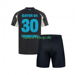 Bayer 04 Leverkusen fußball trikot Frimpong 30 Kinder Ausweich 2024-2025 Kurzarm