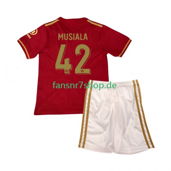 FC Bayern München fußball trikot Jamal Musiala 42 125th Anniversary Kinder Heim Rot 2024-2025 Kurzarm