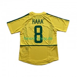Brasilien Retro fußball trikot KAKA 8 2002 Herren Heim Kurzarm Brasilien Retro fußball trikot KAKA 8 2002 Herren Heim Kurzarm