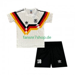 Deutschland Retro fußball trikot Klinsmann 18 Kinder Heim 1990 Kurzarm