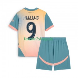 Manchester City fußball trikot Haaland 9 Kinder Viertes 2024-2025 Kurzarm