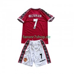 Manchester United Retro fußball trikot Beckham 7 Kinder Heim 1998 1999 Kurzarm