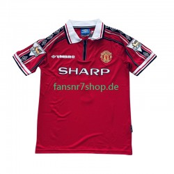 Manchester United Retro fußball trikot Beckham 7 Herren Heim 1998 1999 Kurzarm