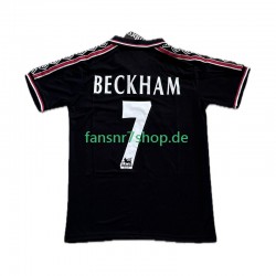 Manchester United Retro fußball trikot Beckham 7 Herren Ausweich 1998 1999 Kurzarm