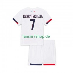 Paris Saint-Germain fußball trikot Khvicha Kvaratskhelia 7 Kinder Auswärts 2024-2025 Kurzarm