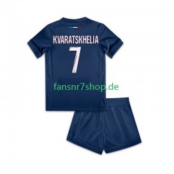Paris Saint-Germain fußball trikot Khvicha Kvaratskhelia 7 Kinder Heim 2024-2025 Kurzarm