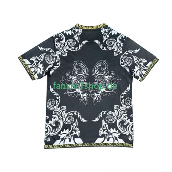 Real Madrid fußball trikot Versace Edition Herren Heim Schwarz 2024-2025 Kurzarm