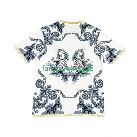 Real Madrid fußball trikot Versace Edition Herren Heim Weiß 2024-2025 Kurzarm