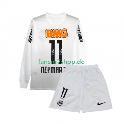 Santos Retro fußball trikot Neymar JR 11 Kinder Heim 2011 2012 Langarm