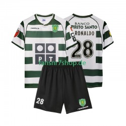 Sporting CP Retro fußball trikot Cristiano Ronaldo 28 2001 2003 Kinder Heim Kurzarm